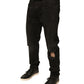 Black Ripped Logo Cotton Skinny Denim Jeans