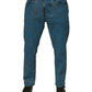 Blue Logo Cotton Stretch Skinny Denim Jeans