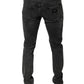 Black Logo Cotton Stretch Skinny Denim Pants