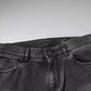 Black Logo Cotton Stretch Skinny Denim Pants