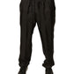 Black DG Logo Silk Jogger Sweatpants Pants