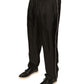 Black DG Logo Silk Jogger Sweatpants Pants