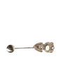 Silver 925 Sterling Silver Crystals Pin Collar Brooch