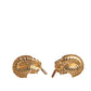 Gold 925 Sterling Silver Crystal Leaf Cufflink
