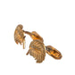 Gold 925 Sterling Silver Crystal Leaf Cufflink