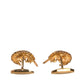 Gold 925 Sterling Silver Crystal Leaf Cufflink