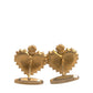 Gold 925 Sterling Silver DG Heart Cufflink