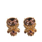 Gold Tone 925 Sterling Silver Crystal Cufflink