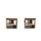 Silver Plated Brass Pin Crystal Cufflinks