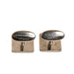 Silver Plated Brass Pin Crystal Cufflinks