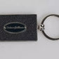 Black Leather Logo Metal Ring Keychain Keyring