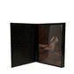 Elegant Black Leather Logo Plaque Holder Catalogue Case