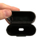 Black Leather Metal Logo Plaque Holder Airpods Case