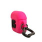 Pink Silicone Rubber Logo Embossed Airpods Case