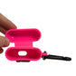 Pink Silicone Rubber Logo Embossed Airpods Case
