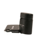 Black PVC Logo Print Flip Holder Airpods Case