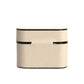 White Leather Metal Logo Plaque Holder Airpods Case