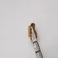 Gold Brass Beaded Guitar Pin Brooch