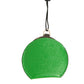 Green Calfskin Leather Round Logo Hand Mirror Holder