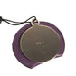 Purple Calfskin Leather Round Logo Hand Mirror Holder