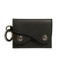 Black Leather Card Case Keychain Key Holder