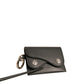 Black Leather Card Case Keychain Key Holder