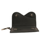 Black Leather Card Case Keychain Key Holder