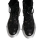 Black Nylon Galileo High Top Sneakers Shoes