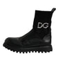 Black DG Logo Horse Sock Ankle Boots Shoes