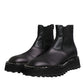 Black Chelsea Boots Leather Slip On Shoes