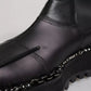 Black Chelsea Boots Leather Slip On Shoes