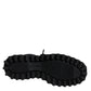Black Padded Mid Calf Lace Up Boots Shoes