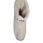 White Plush Logo Padded Mid Calf Boots Shoes