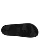 Black Divers Leather Flats Slides Sandals Beachwear Shoes