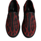 Red Black Leopard Cotton Men Low Top Sneakers Shoes
