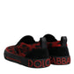 Red Black Leopard Cotton Men Low Top Sneakers Shoes