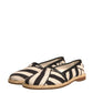 Black White Stripes Slip On Espadrille Shoes