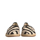 Black White Stripes Slip On Espadrille Shoes