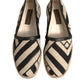 Black White Stripes Slip On Espadrille Shoes
