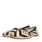 Black White Stripes Slip On Espadrille Shoes