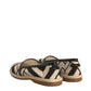 Black White Stripes Slip On Espadrille Shoes