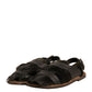 Green Gazelle Hair Leather Flats Sandals Shoes