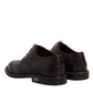 Brown Leather Derby Wingtip Lace Up Formal Dress Shoes