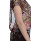 Elegant Floral Silk Blouse with Cap Sleeves