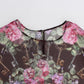 Elegant Floral Silk Blouse with Cap Sleeves