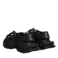Black Low Top Space Lace Up Sneakers Shoes