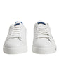 White Blue Portofino Leather Sneakers Shoes