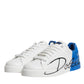 White Blue Portofino Leather Sneakers Shoes