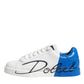 White Blue Portofino Leather Sneakers Shoes