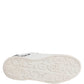 White Blue Leather Crown Milano Sneakers Shoes